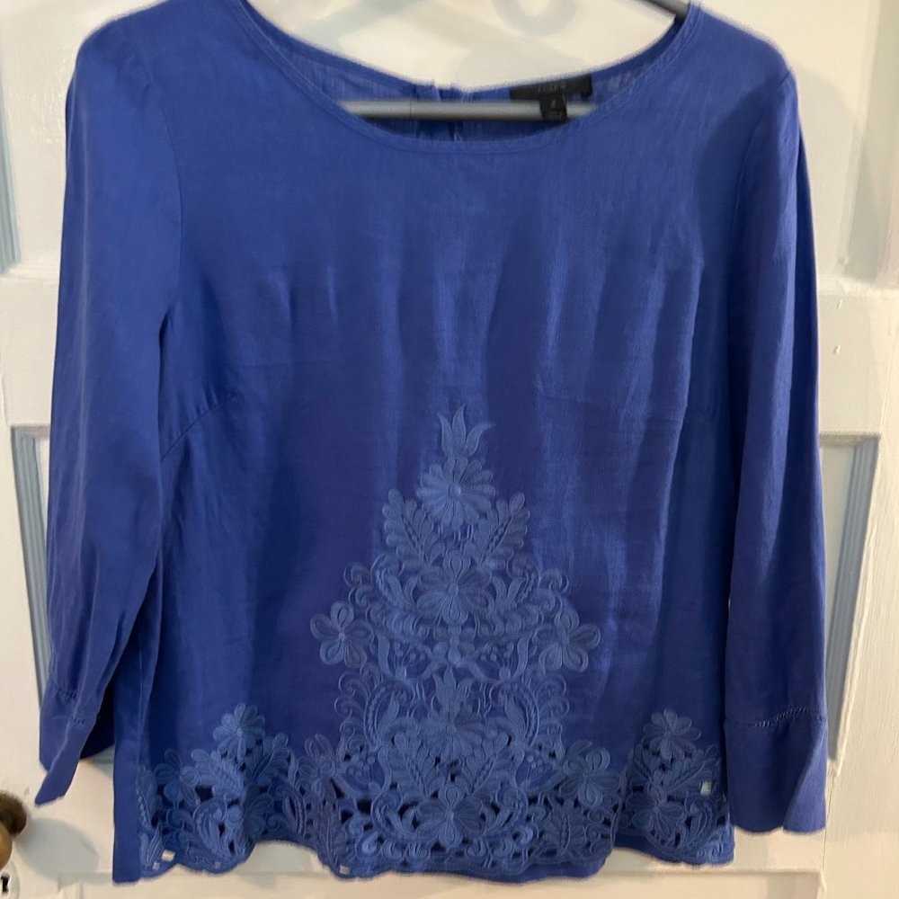 J. Crew Floral Embroidered Tunic Top